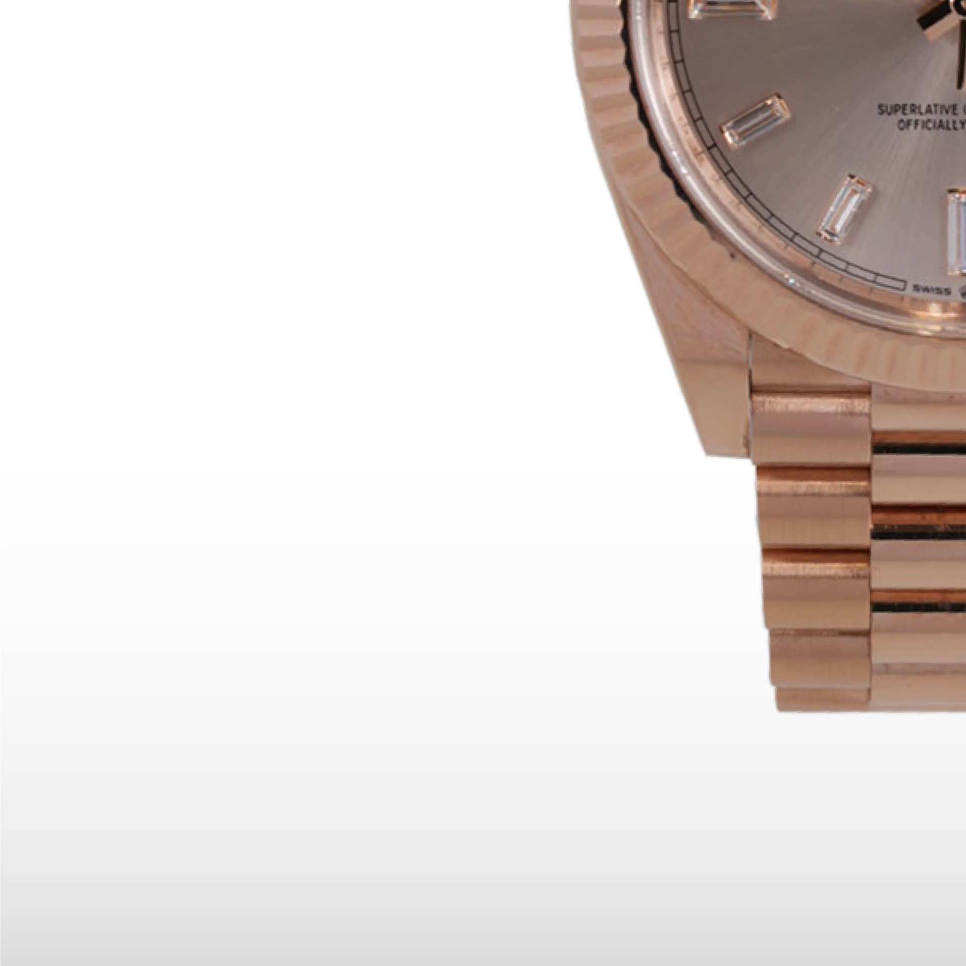 Rolex Daydate Rosegold Baguette