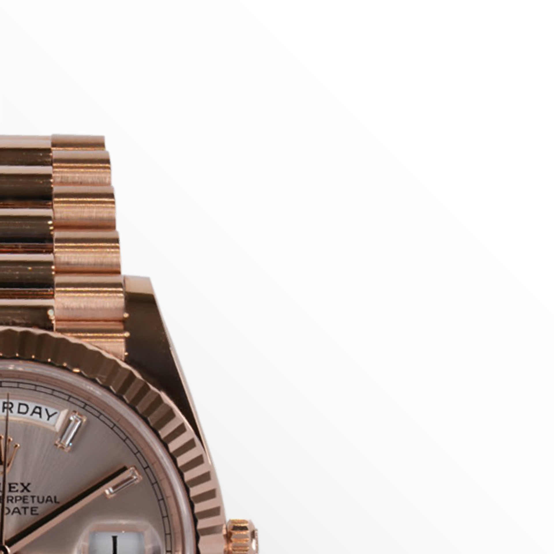 Rolex Daydate Rosegold Baguette